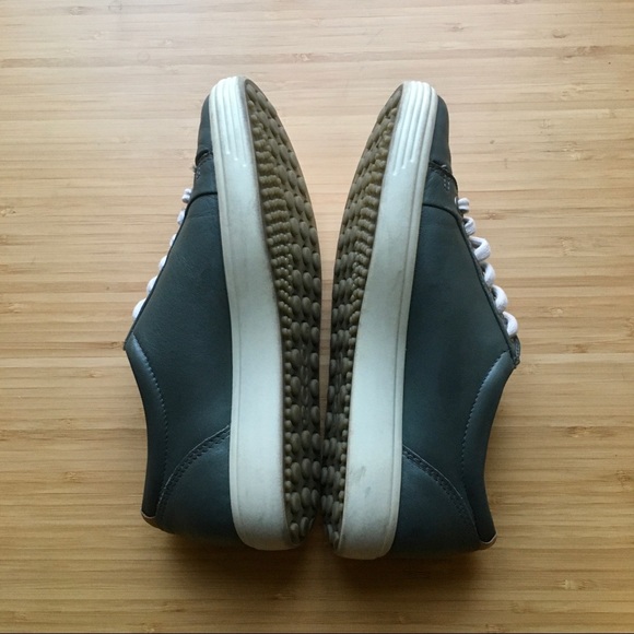 ECCO Soft 7 Leather Lace-up Sneakers - Moon (5) - Picture 5 of 12